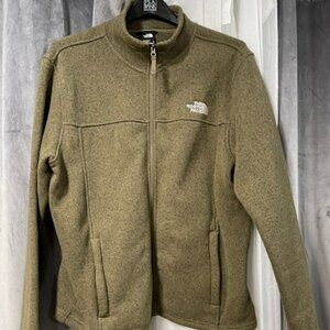 The North Face, Men's  Olive medium-weight, full zipper jacket